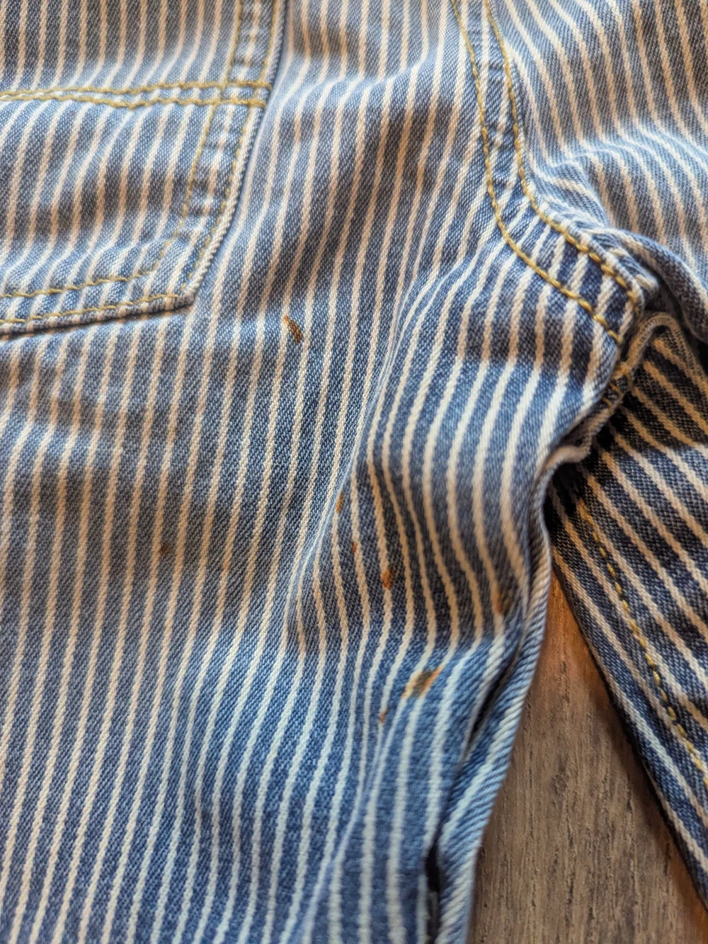 Infant 12 Month Oshkosh B'gosh Striped Denim Overalls - Blue/White Stripe